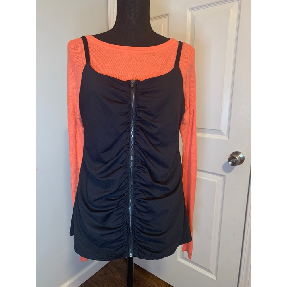 Fabletics active runched zip up tank